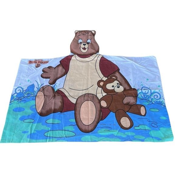 Vintage Teddy Ruxpin Pillowcase 1985 Standard Size GUC 27” x 30” Korea - Picture 1 of 10